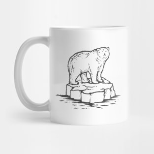 Polar Bear on Ice Floe Illustration Tshirt Mug